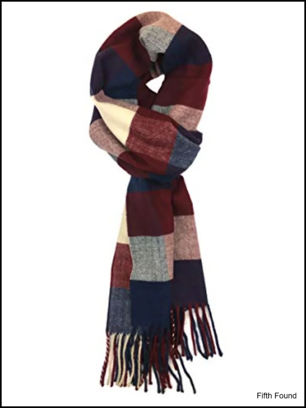 Cashmere Feel Winter Scarf Plaid Check Fringe Warm Accessory